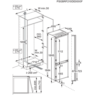 Įmontuojamas šaldytuvas AEG Prekė - ENP7TD75S, NoFrost, 376 L, 189 cm