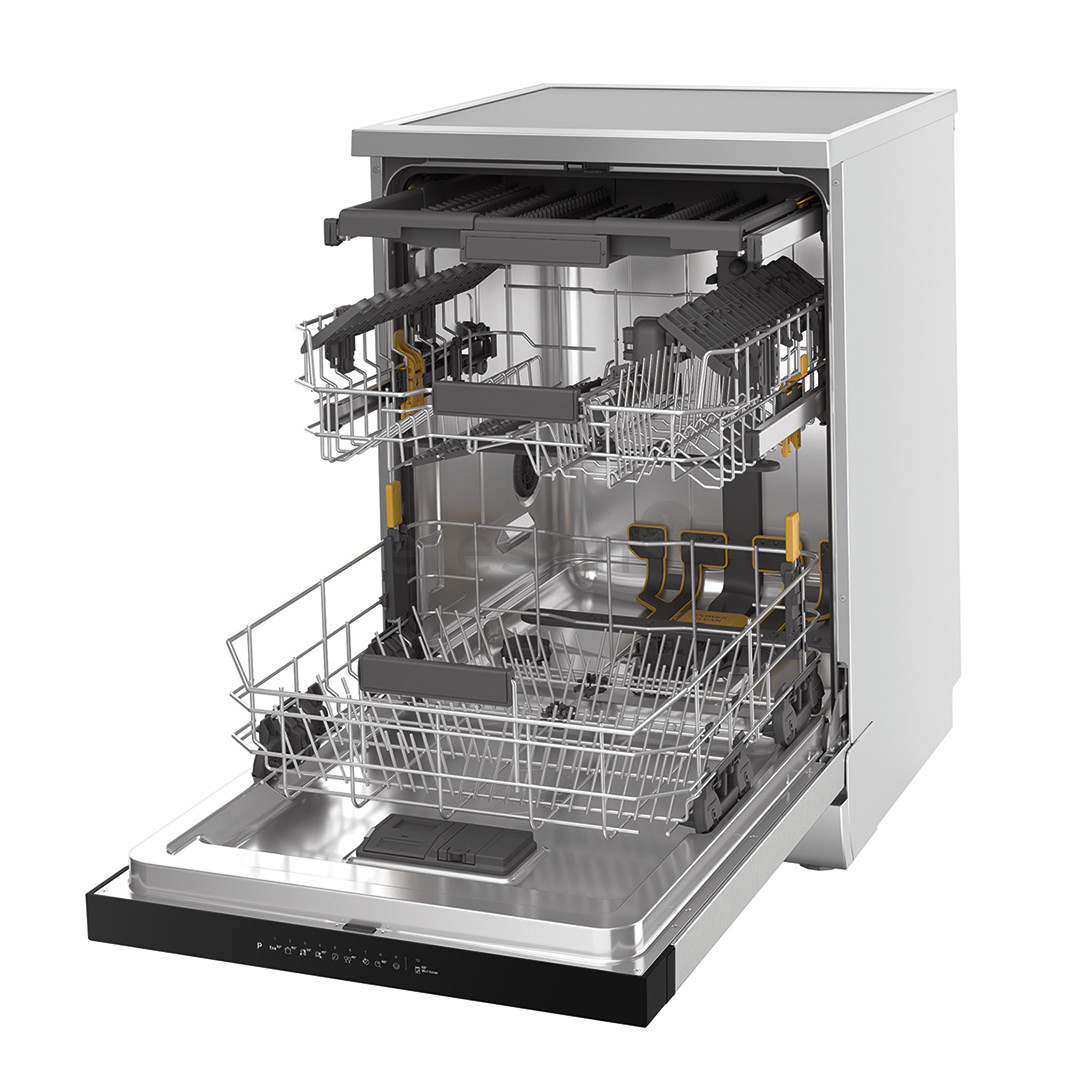 Whirlpool, 15 place settings, inox - Free standing dishwasher
