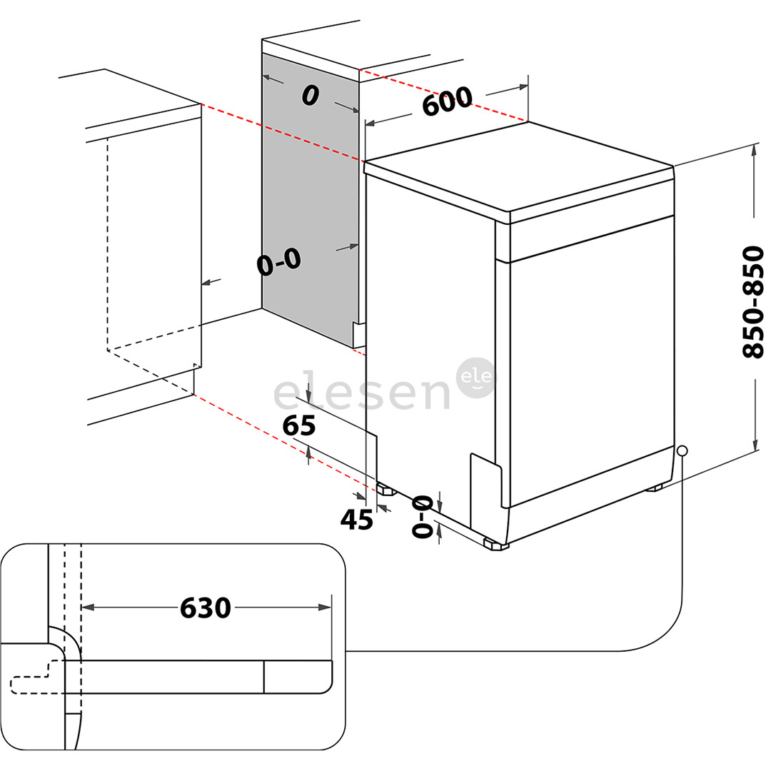 Whirlpool, 15 place settings, inox - Free standing dishwasher