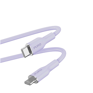 Laidas Puro SOFT, USB-C, Lightning, 1,5 m, lavender Prekė - PUCAPLTUSBCICONLVD