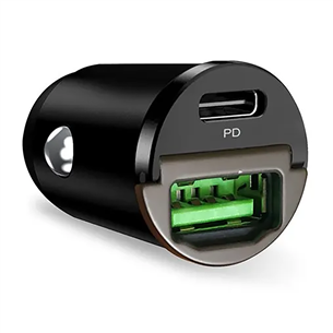 Automobilinis įkroviklis Puro Mini, USB-A, USB-C, 30 W, black FCMCHUSBAC30WBLK