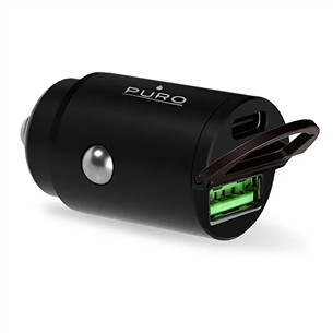Puro Mini, USB-A, USB-C, 30 W, juodas - Automobilinis įkroviklis