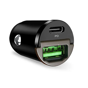 Automobilinis įkroviklis Puro Mini, USB-A, USB-C, 30 W, black