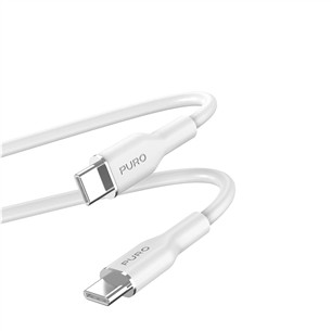 Laidas Puro Soft, USB-C / USB-C, 1,5 m, white Prekė - PUUSBCUSBCICONWHI PUUSBCUSBCICONWHI