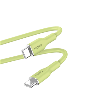 Laidas Puro Soft, USB-C / USB-C, 1,5 m, light green Prekė - PUUSBCUSBCICONLGRN