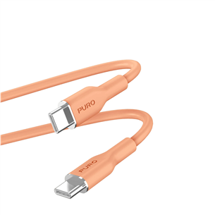 Laidas Puro Soft, USB-C / USB-C, 1,5 m, peach Prekė - PUUSBCUSBCICONLORA