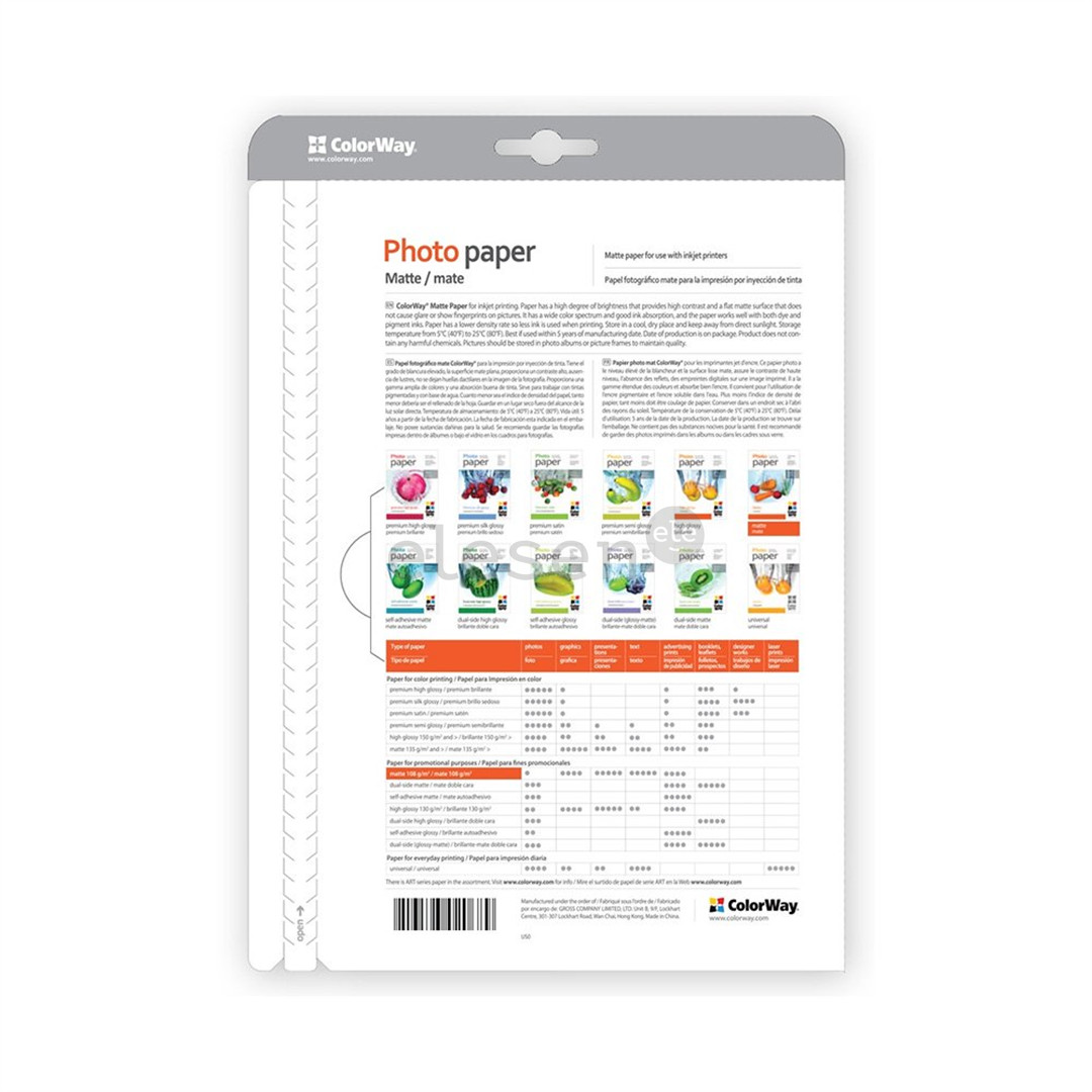 ColorWay 10x15, 190 g/m², 50 sheets, matte - Photo paper Item - PM1900504R