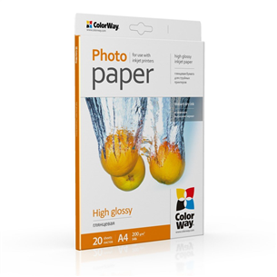 ColorWay A4, 200 г/м², 20 листов, глянцевая - Фотобумага Товар - PG200020A4 PG200020A4