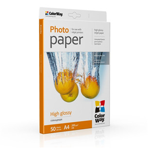 ColorWay High Glossy Photo Paper, 50 листов, A4, 200 г/м² - Фотобумага Товар - PG200050A4