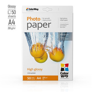 ColorWay High Glossy Photo Paper, 50 листов, A4, 200 г/м² - Фотобумага Товар - PG200050A4