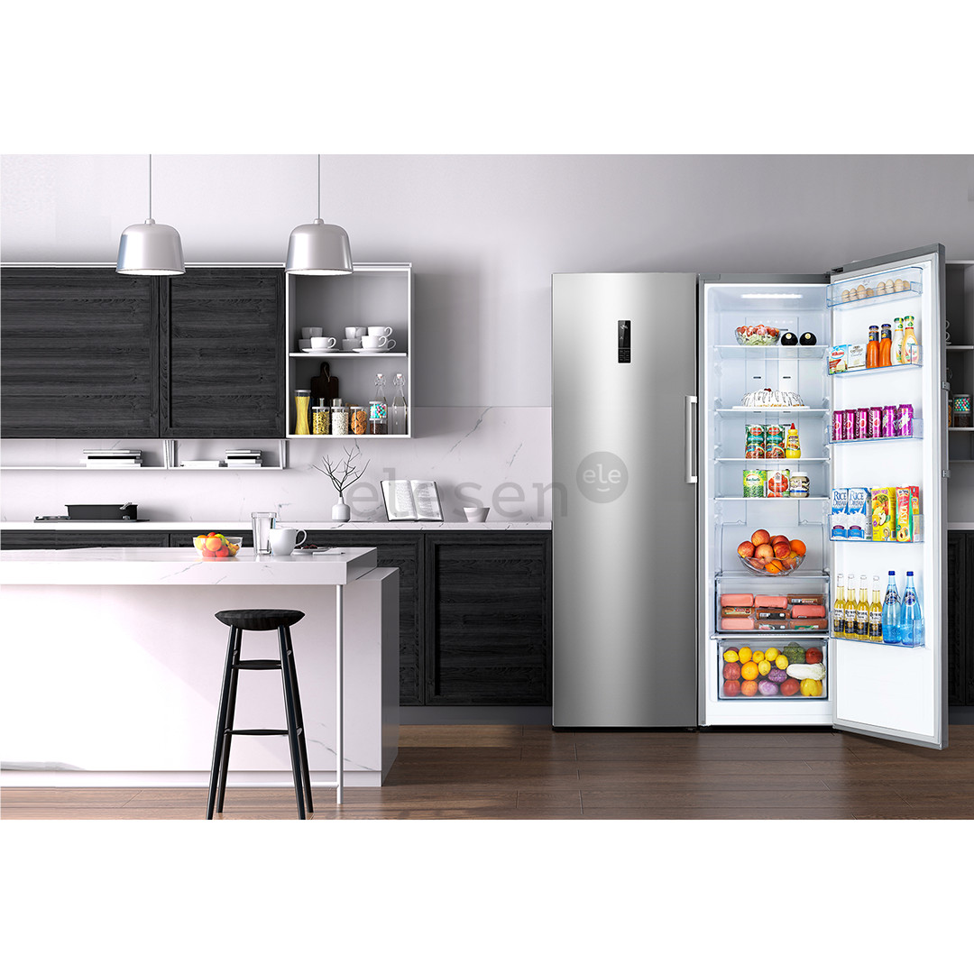 Hisense, 370 + 260 L, aukštis 186 cm, nerūdijantis plienas - Šaldytuvas + šaldiklis
