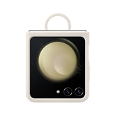 Dėklas Samsung Silicone Case with Ring, Galaxy Flip5, cream
