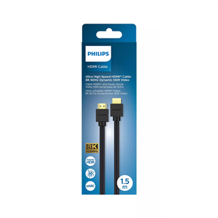 Laidas Philips HDMI 2.1, 8K, 60 Hz, 1.5 m, black Prekė - SWV9431/00