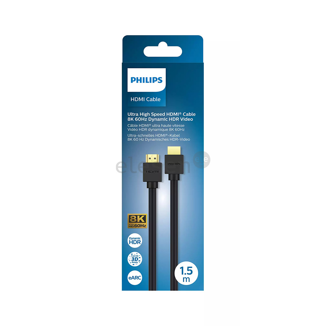 Philips HDMI 2.1, 8K, 60 Гц, 1,5 м, черный - Кабель Товар - SWV9431/00