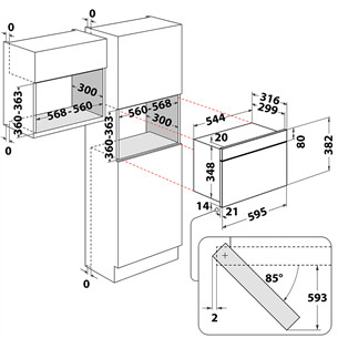 Whirlpool, 22  л, черный - Интегрируемая микроволновая печь Товар - MBNA900B