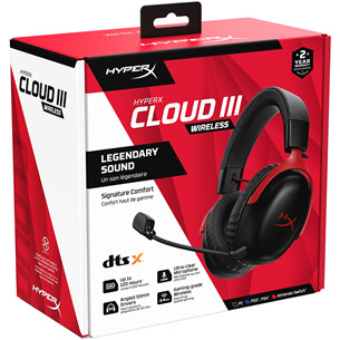 HyperX Cloud III Wireless, черный/красный - Беспроводная гарнитура