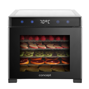 Grybų, vaisių ir daržovių džiovyklė Concept, 650 W, digital, juoda Prekė - SO-2000