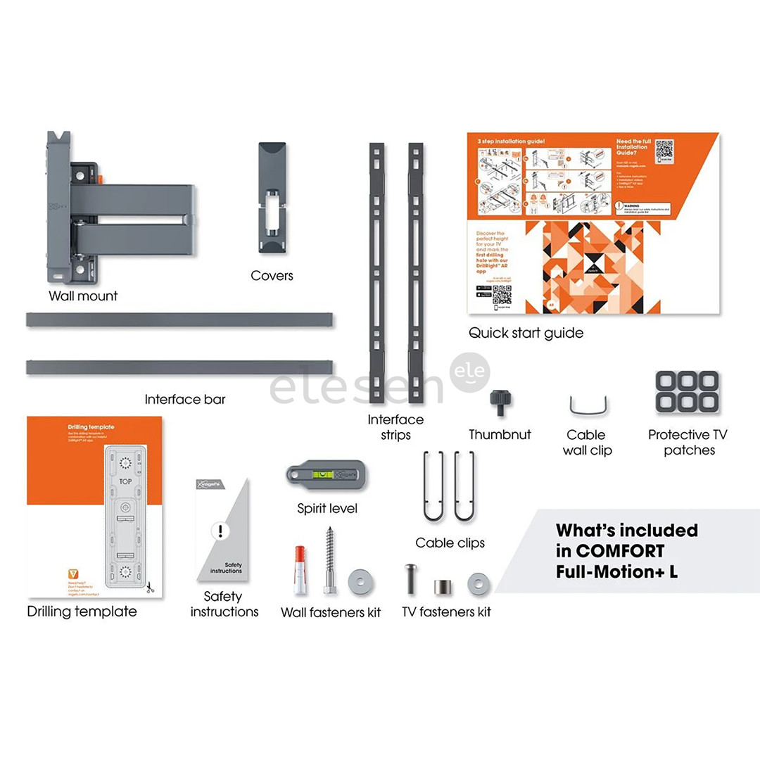Vogel's TVM 3643 Full-Motion, 180°, 40'' - 77'', черный - Настенное крепление для телевизора Товар - TVM3643