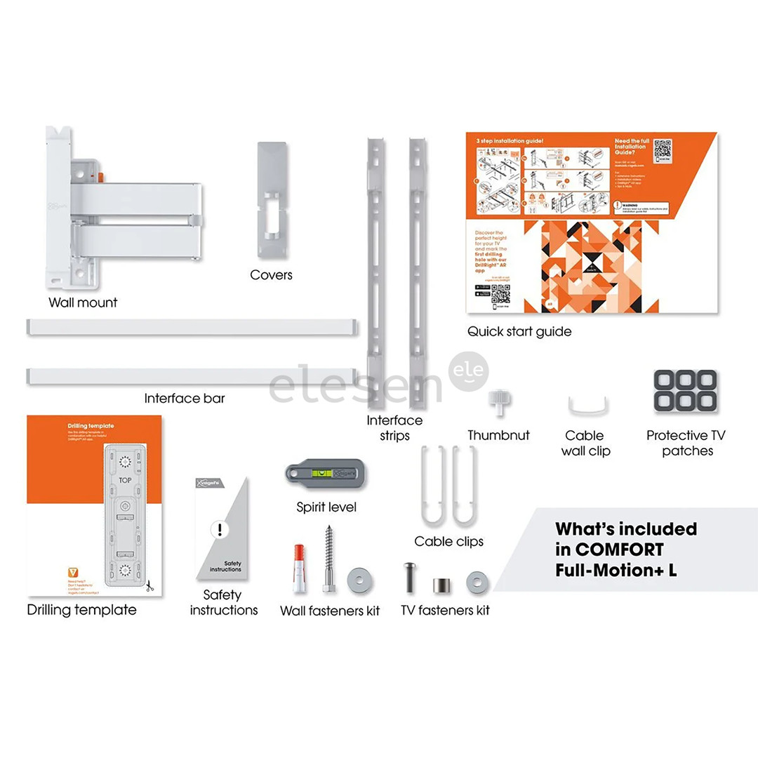 Vogel's TVM 3643 Full-Motion, 180°, 40'' - 77'', белый - Настенное крепление для телевизора Товар - TVM3643W