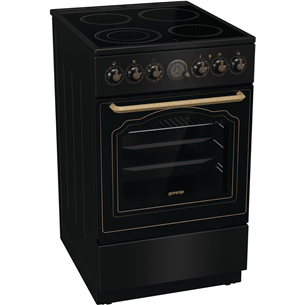 Gorenje, retro, 70 L, juoda - Viryklė Prekė - GECS5B70CLB
