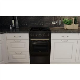 Gorenje, ретро, 70 л, черный - Отдельностоящая керамическая плита