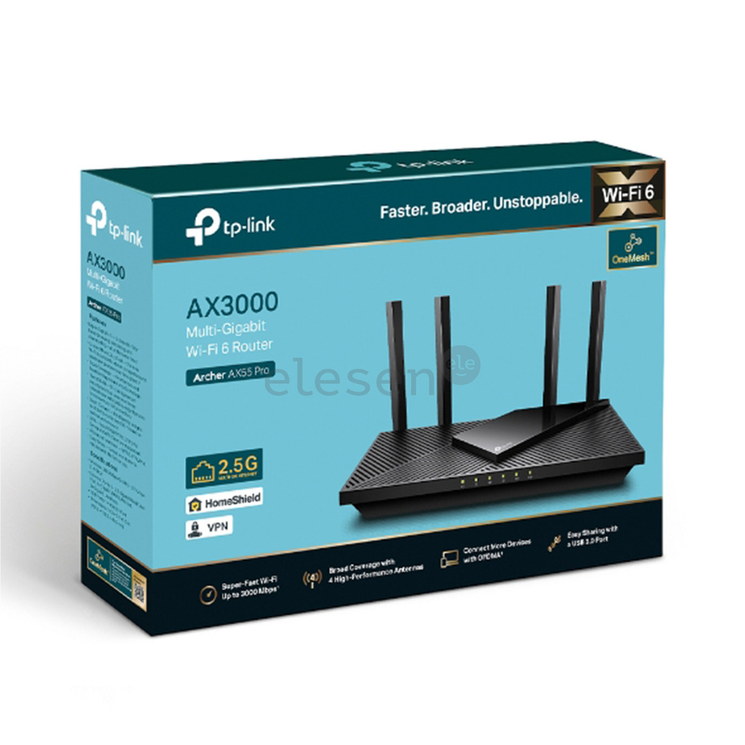 TP-Link Archer AX55 Pro, Wi-Fi 6, черный - Wi-Fi-роутер