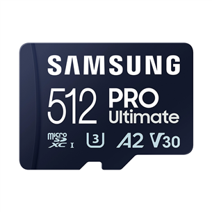 Atminties kortelė Samsung PRO Ultimate, microSDXC, SD adapteris, 512 GB Prekė - MB-MY512SA/WW MB-MY512SA/WW