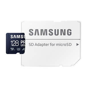 Atminties kortelė Samsung PRO Ultimate, microSDXC, SD adapteris, 128 GB Prekė - MB-MY128SA/WW