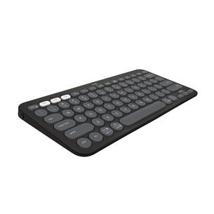 Klaviatūra Logitech Pebble Keys 2 K380s, US, black, belaidė Prekė - 920-011851