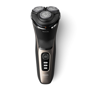 Barzdaskutė Philips Shaver 3000 Series, šlapias ir sausas skutimas, juoda/aukso Prekė – S3242/12