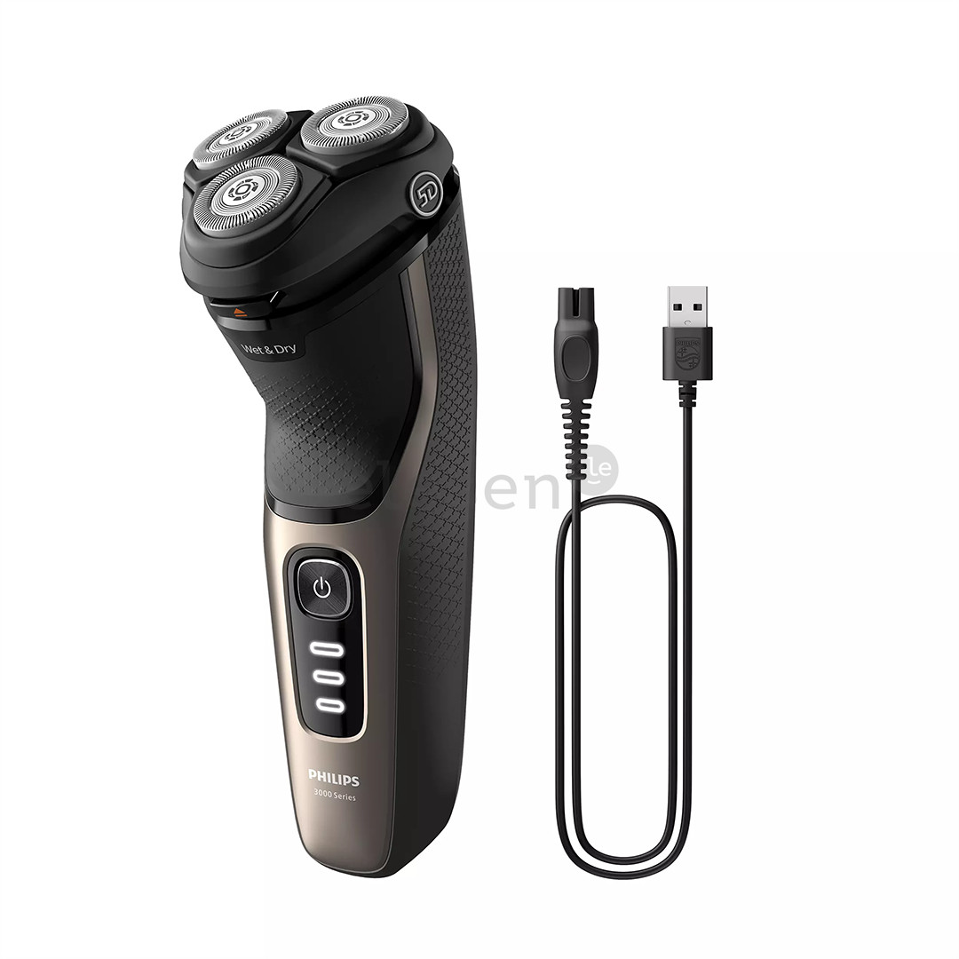 Philips Shaver 3000 Series, Wet & Dry, черный/золотистый - Бритва Товар - S3242/12