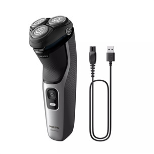 Philips Shaver 3000 Series, Wet & Dry, black/silver - Shaver Item - S3143/00