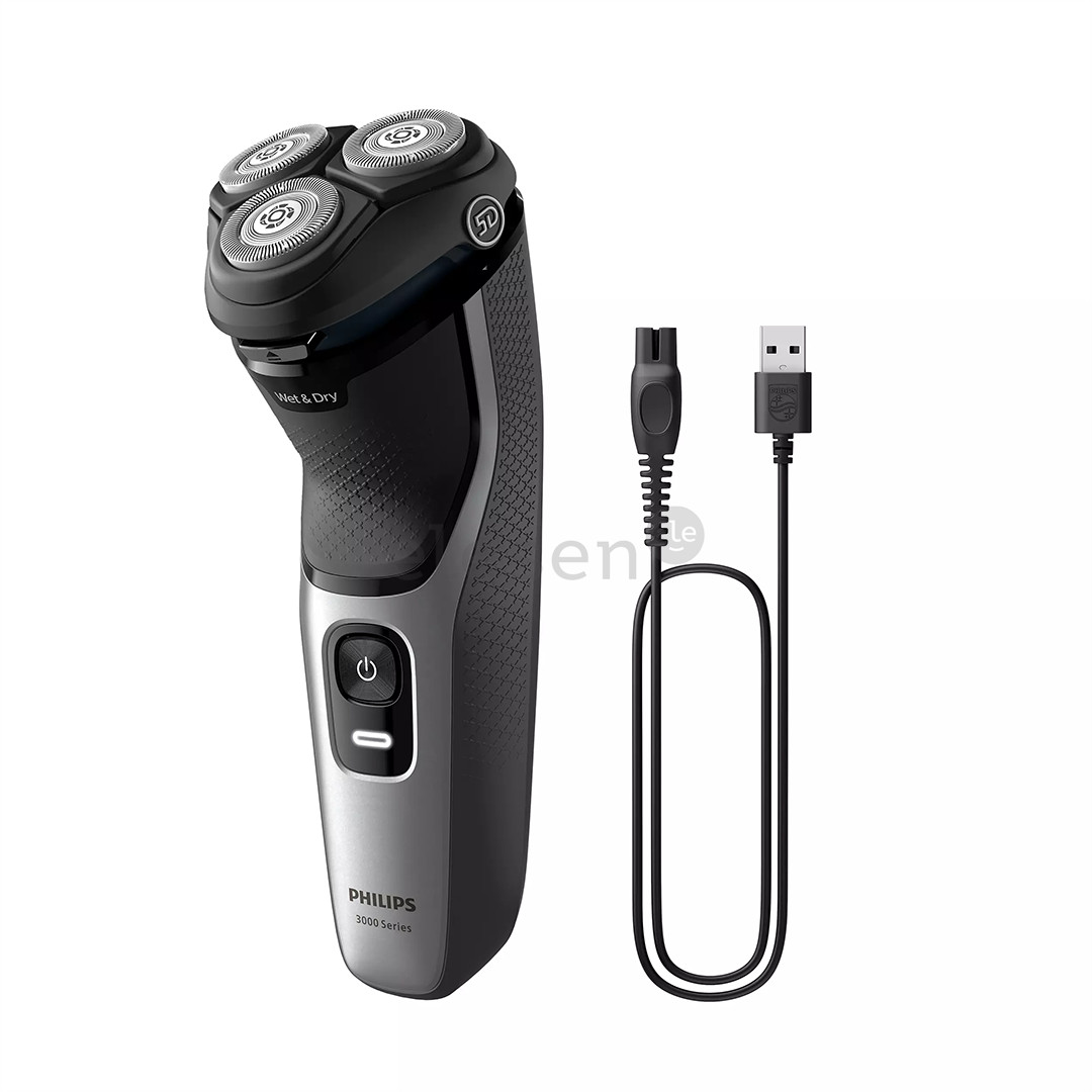 Philips Shaver 3000 Series, Wet & Dry, black/silver - Shaver Item - S3143/00
