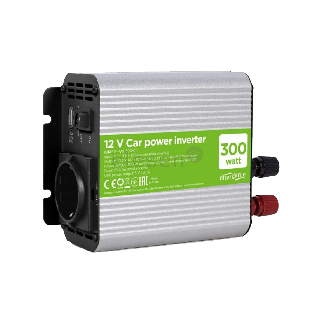 Gembird 12V-> 300W + USB port - Inverter Item - EG-PWC300-01