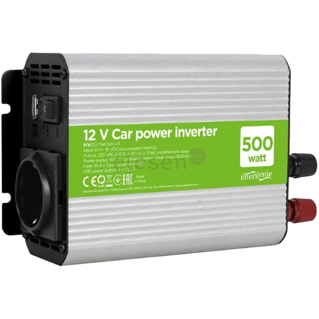 Gembird 12V-> 500W + USB port - Inverter Item - EG-PWC500-01