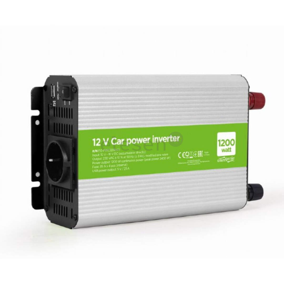 Gembird 12V-> 1200W + USB port - Inverter Item - EG-PWC1200-01