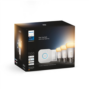 Philips Hue White Ambiance E27, 3 vnt., su pritemdymu - Išmaniųjų lempučių komplektas