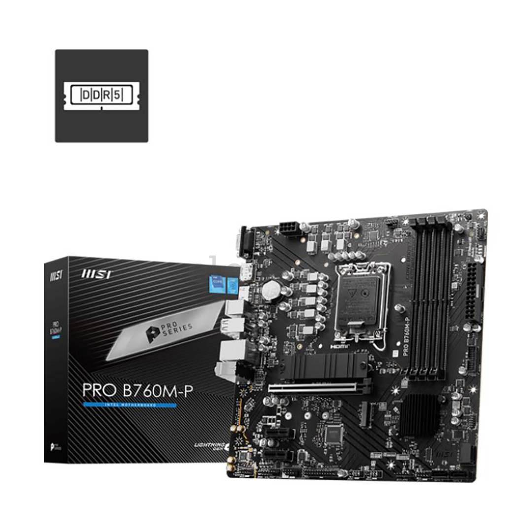 MSI, Intel B760, LGA1700, DDR5, mATX - Mainboard