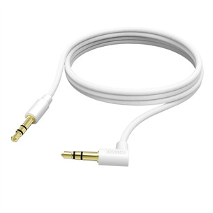 Hama Aux Cable, 3,5 мм - 3,5 мм, разъем под углом 90°, 1 м, белый - Кабель Товар - 00201529 00201529