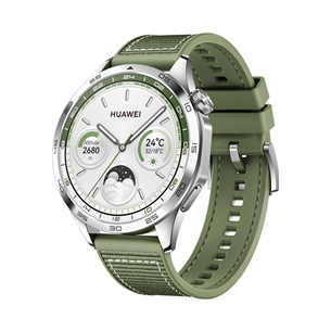 Huawei Watch GT4, 46 mm, nerūdijančio plieno/žalias - Išmanusis laikrodis 55020BGV