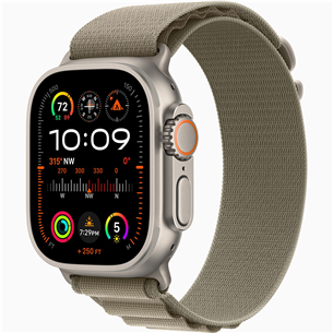 Apple Watch Ultra 2, 49 мм, Alpine Loop, Large, зеленый - Смарт-часы MRF03EL/A