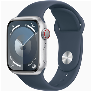 Išmanusis laikrodis Apple Watch Series 9 GPS + Cellular, 41 mm, Sport Band, S/M, silver/storm blue Prekė - MRHV3ET/A MRHV3ET/A