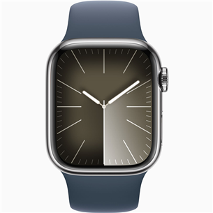 Išmanusis laikrodis Apple Watch Series 9 GPS + Cellular, 41 mm, Sport Band, S/M, silver stainless steel / storm blue Prekė - MRJ23ET/A