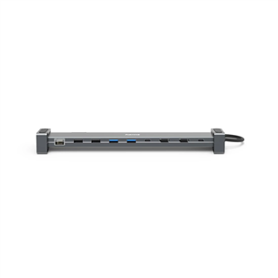 Šakotuvas Hama Connect2Office Basic, USB-C Hub, 9 ports, 100 W, gray Prekė - 00200145