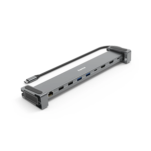 Šakotuvas Hama Connect2Office Basic, USB-C Hub, 9 ports, 100 W, gray Prekė - 00200145
