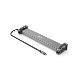 Šakotuvas Hama Connect2Office Basic, USB-C Hub, 9 ports, 100 W, gray Prekė - 00200145