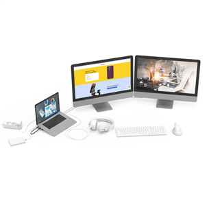 Šakotuvas Hama Connect2Office Basic, USB-C Hub, 9 ports, 100 W, gray Prekė - 00200145