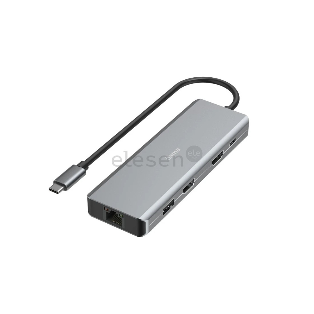 Hama CONNECT2Media, USB-C Hub, 9 ports, 100 W, gray - Notebook dock