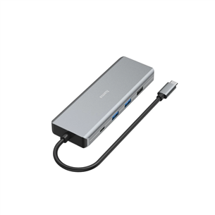 Šakotuvas Hama CONNECT2Media, USB-C Hub, 9 ports, 100 W, gray Prekė - 00200142