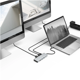 Šakotuvas Hama CONNECT2Media, USB-C Hub, 9 ports, 100 W, gray Prekė - 00200142